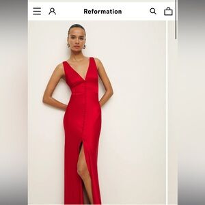 Reformation Satin Elaina Red Dress - Never been worn. With tags. Size 10. NWT.